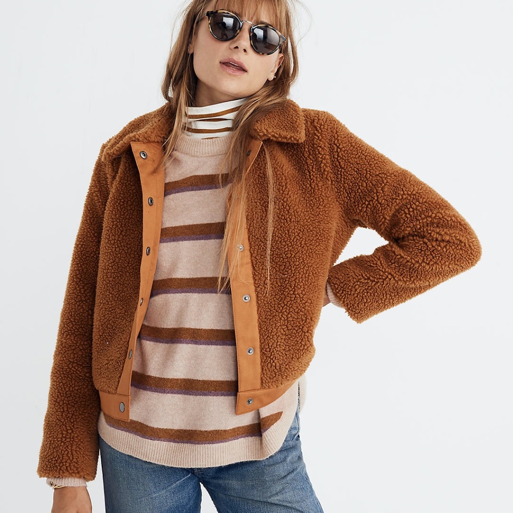 Madewell Sherpa Portland Teddy Jacket, Size M